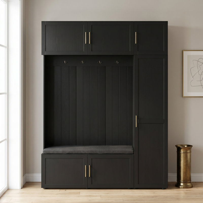 4-in-1 Hall Tree, Antique Black