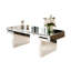 Table basse à miroir rectangulaire de luxe 47 pouces avec verre trempé cannelé