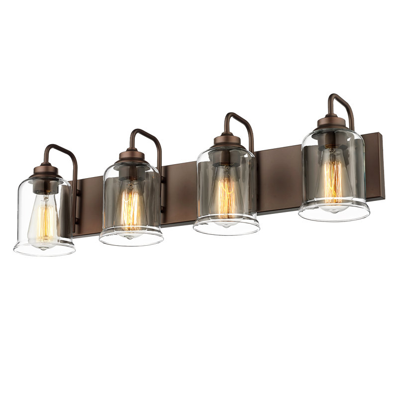 Éclairage de salle de bain à intensité variable à 4 lumières Lundell, Bronze huilé