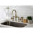 Kingston Brass Two-Handle 4-Hole Deck Mount Industrial Style Bridge Kitchen Faucet with Brass Side Sprayer