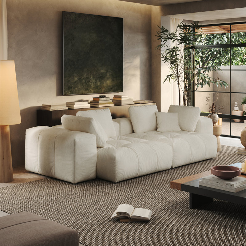 Manistique 108'' Upholstered Sofa, Cloud Sofa Couch Modular Sectional Sofa Modern Sofa for Living Room Bedroom Apartment, 2