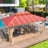 16 ft. x 12 ft. aluminum hardtop gazebo with wood-grain finish-75666191