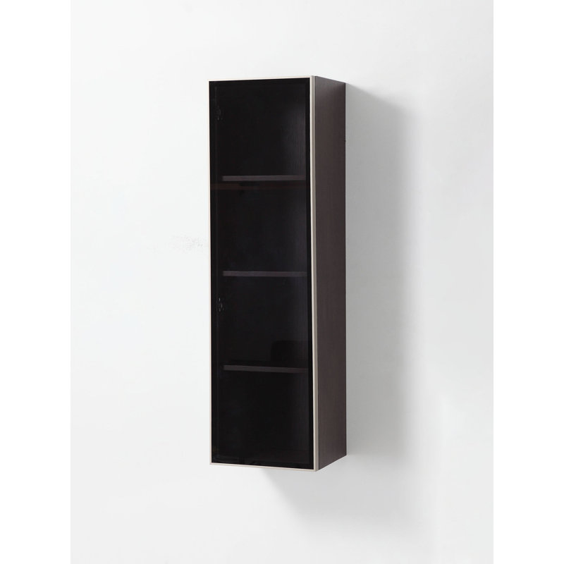 Luce 13" Wall-Mounted Side Cabinet, Dark Walnut/Dark Gold