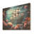 Pirate Boat Under Water Memory - Coastal Coral Under Water Wood Wall Art On Natural Pine Wood-1352083813