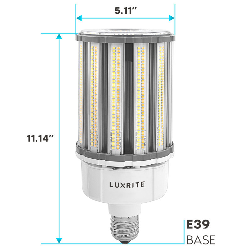 Ampoule DEL Luxrite 80W / 100W / 120W, équivalent 400W HID, 3 couleurs sélectionnables, jusqu'à 17500 lumens, base E39, paquet de 2