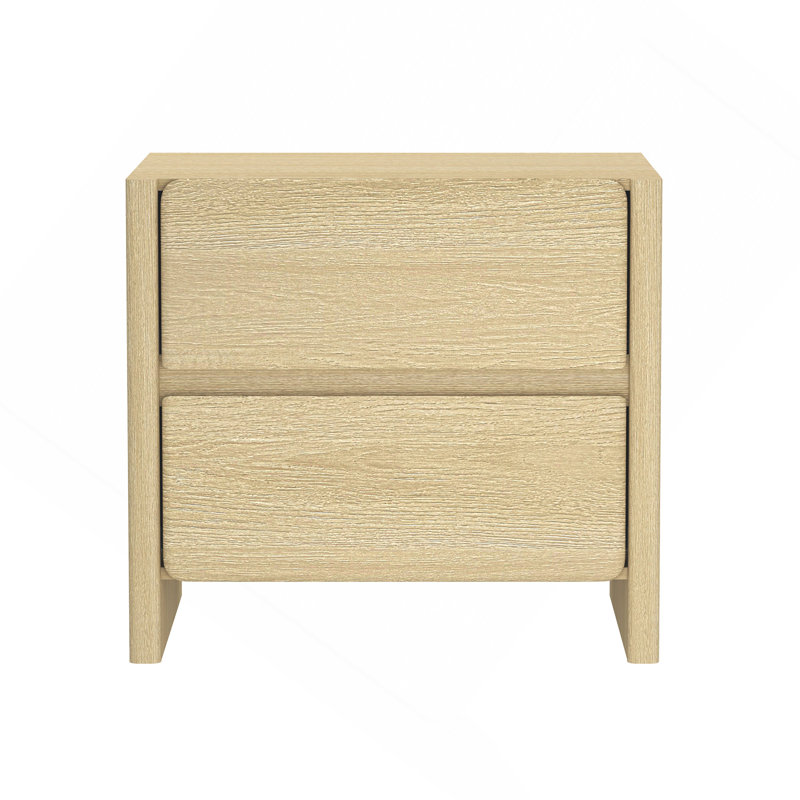 Linda 24" Nightstand In Natural Oak (2-Drawer), Brown