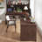 Nut-brown Rectangular Solid Wood with 3 drawers desk-1267874683-1267874682