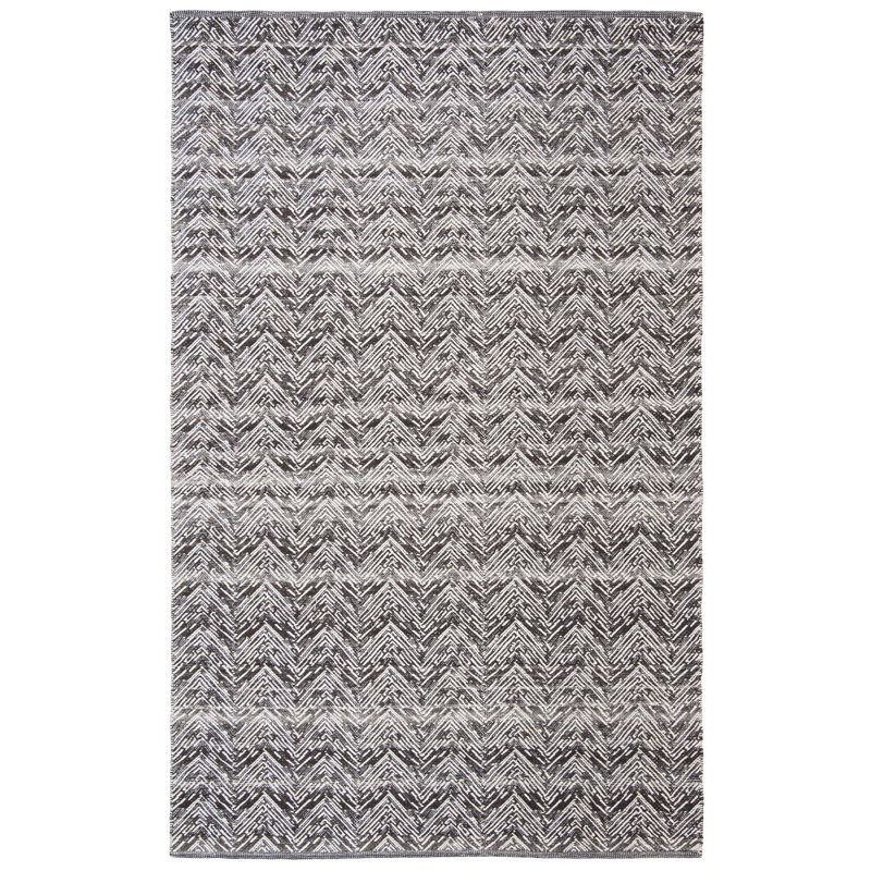 Coburn Kilim Hand Woven Wool Chevron Rug, Rectangle 5' x 8'