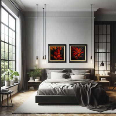 2 pièces, reproduction d'art sur toile encadrée pour la nature
