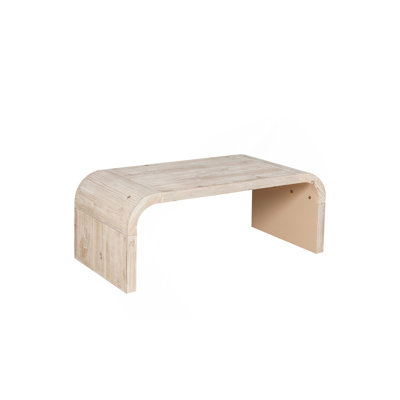 Table basse Farmhouse Vintage Crafts, design Art déco incurvé, facile à assembler, l 48 po x P 24 po x 18 po (naturel antique)