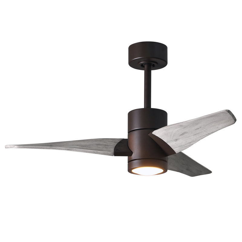 Ceiling Fan with LED Lights, Textured Bronze, Barn Wood Tone, 42"