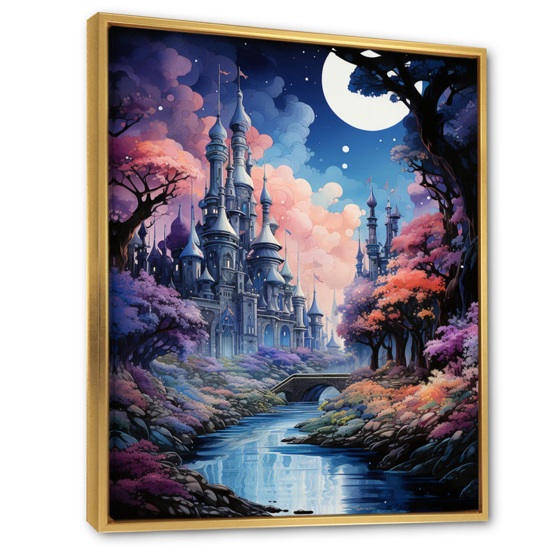 «Video Game Dreams Land», reproduction d'art sur toile, H 44 po x l 34 po, Cadre flottant doré