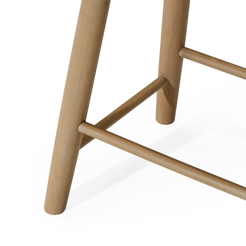 Maven Lane Luna Backless Stool in Wood Finish, Light Oak, Counter Stool (26" Seat Height)
