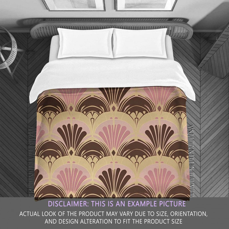 Funky Bedding, Gold/Pink Geometric, Queen Comforter