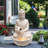 Large Buddha Resin Fountain with White LED Light