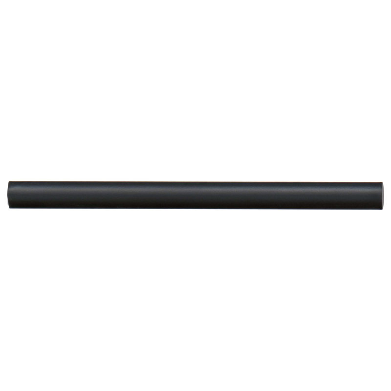 Reine 0.5" x 8" Ceramic Jolly Milter Edge Trim Border Tile, Black