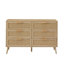 Commode contemporaine 6 doubles avec tiroirs en rotin