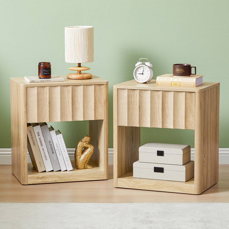 Table de chevet 19,7 po (ensemble de 2), Jaune