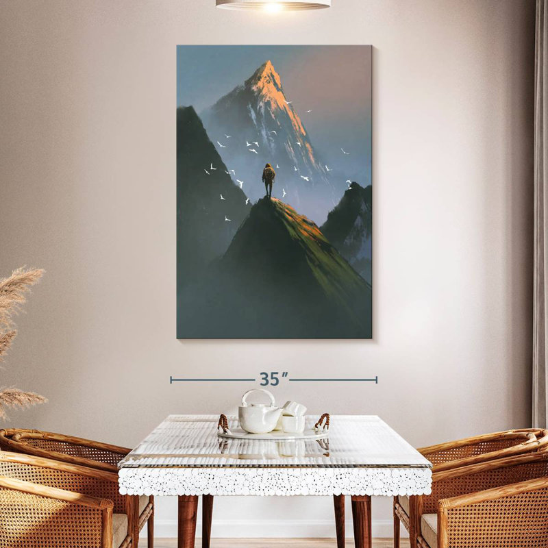 Senne Man On Mountain, 51" H x 34" W