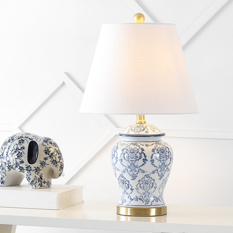 Kinton 22.25" Blue/White Standard Lamp