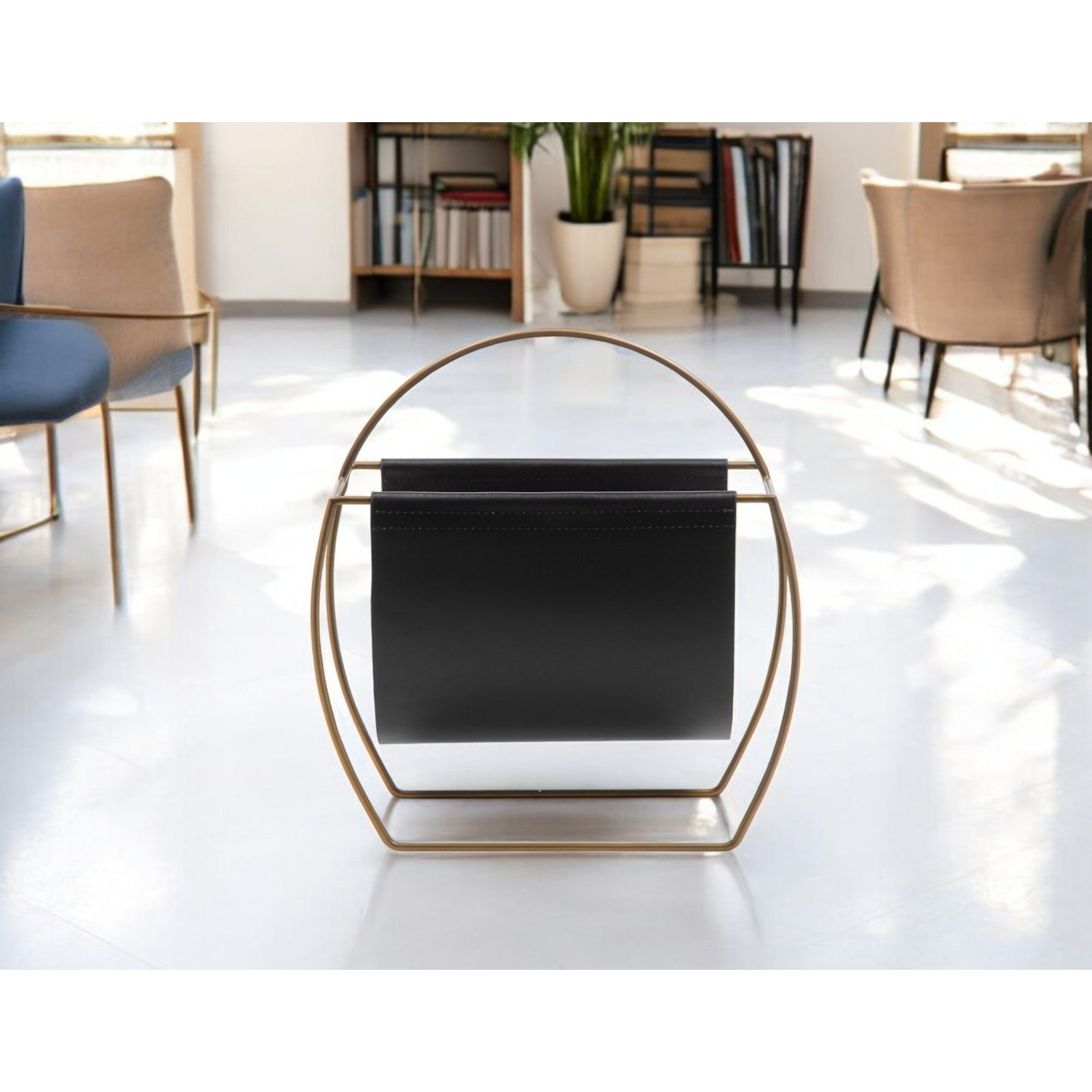 Magazine Rack, Black/Copper