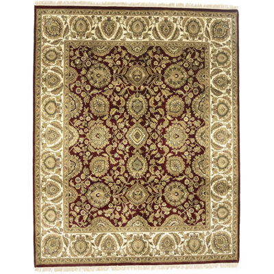 Red Traditional Floral Handmade Agra Jaipur Oriental Area Rug