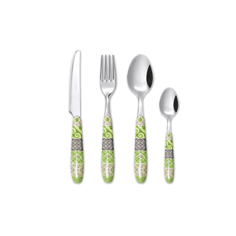 24 Pieces Cutlery Set, Green