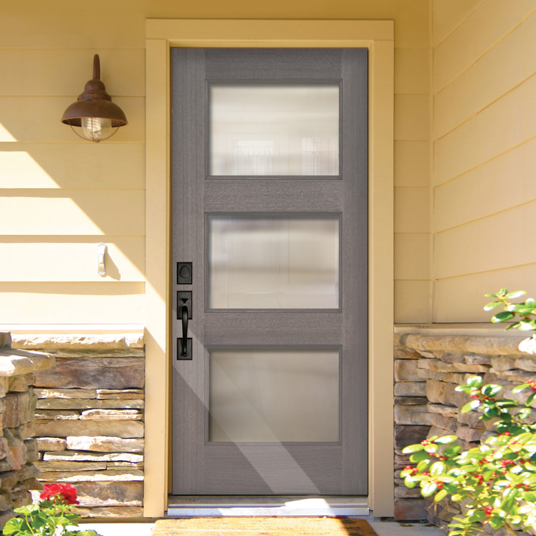 3 Lite Continental TDL Mahogany Front Door Knockety Door 