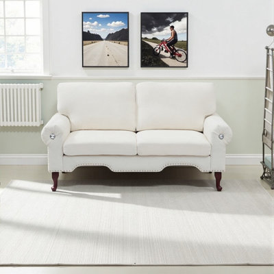 Canapé Chesterfield classique - conception à accoudoirs roulés avec boutons en cristal