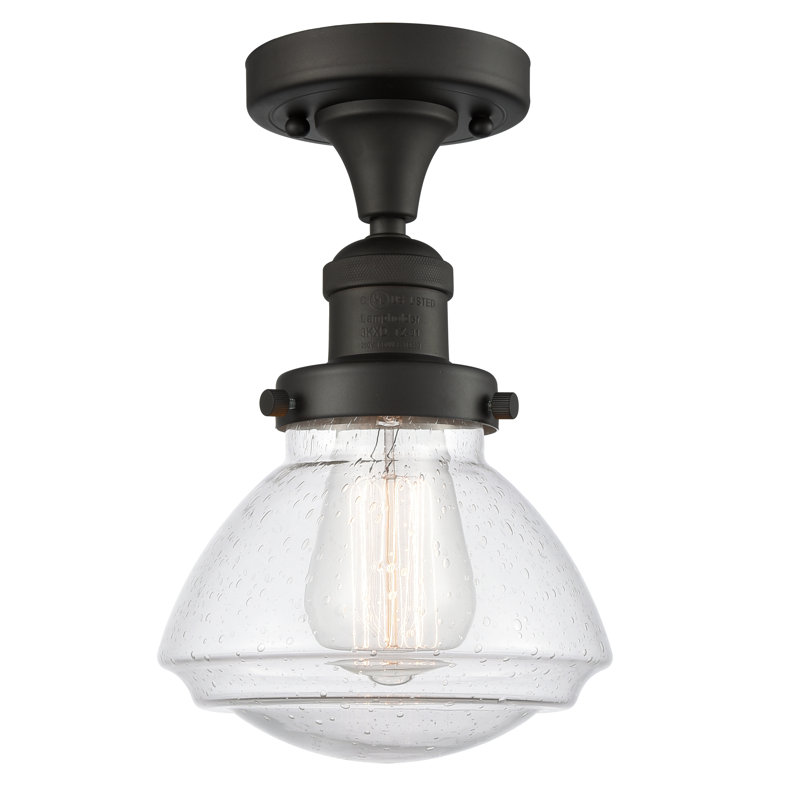 Plafonnier semi-encastré 1 lumière 6,75 po Chesterville, Ampoule non incluse, Grainé, Bronze huilé