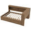 Lit de jour double en bois avec tablettes de rangement, USB et lumière DEL, 2 tiroirs - couleur bois antique-1633708331