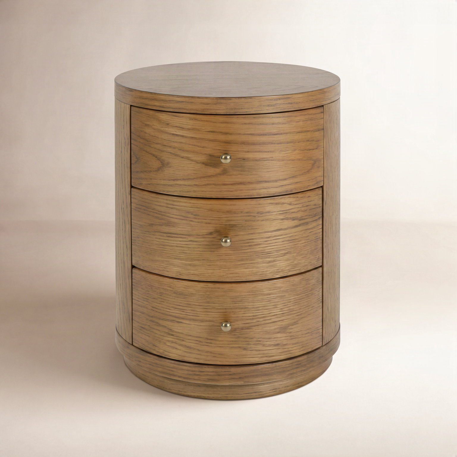 Celine 3-Drawer Acacia Nightstand, Light Natural Brown
