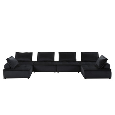 Anna 160"  Velvet 6-Seater U-Shape Modular Sectional Sofa