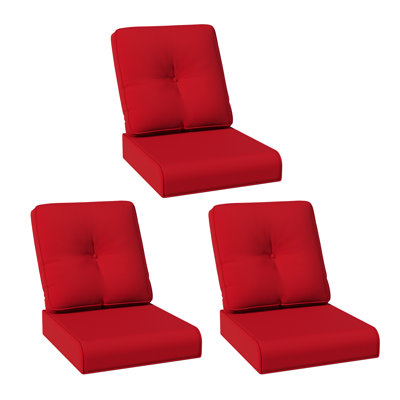Ensemble de coussins de siège d'extérieur à assise profonde et coussins de dossier, coussins de remplacement en tissu d'oléfine résistants à la décoloration pour la pelouse de jardin, disponibles en beige, bleu marine, rouge, orange, vert et noir
