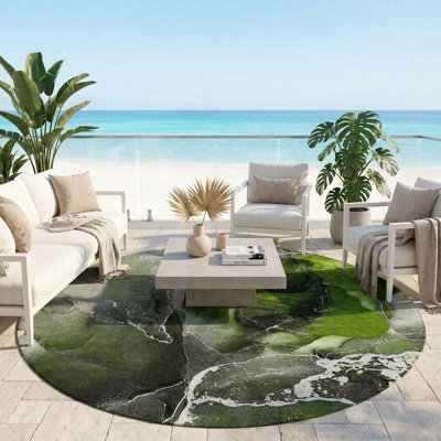 Tapis extérieur rond rond 8 po