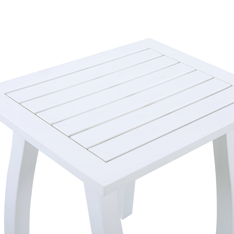 Table d'appoint rectangulaire Wood, Blanc