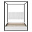 Lit plateforme à baldaquin en velours Alwyn Home l 63,4 po x P 83 po x H 77,7 po