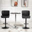 Ensemble de 2 tabourets de bar avec siège réglable, coussin rembourré épais et repose-pieds en métal, noir