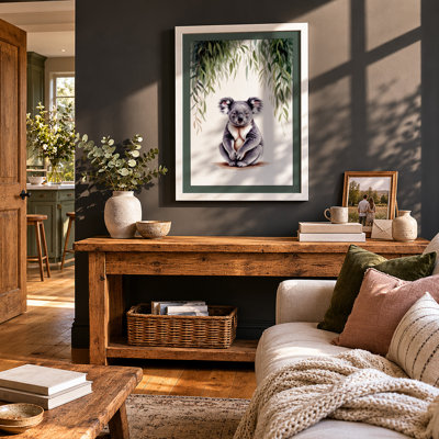 Contemplative Koala Boho - Framed Print