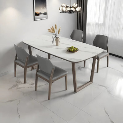 Rock board simple dining table and chair set