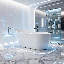 Baignoire de trempage autoportante simple en acrylique de 59 po x 29,53 po