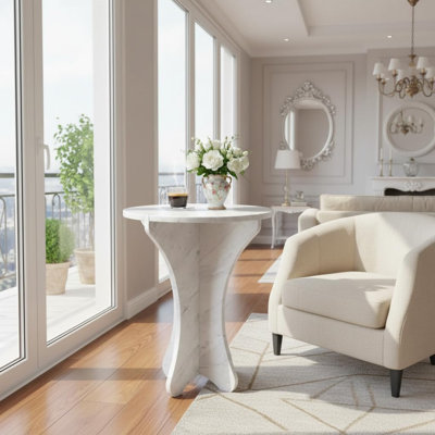  Marble End Table Calacatta White