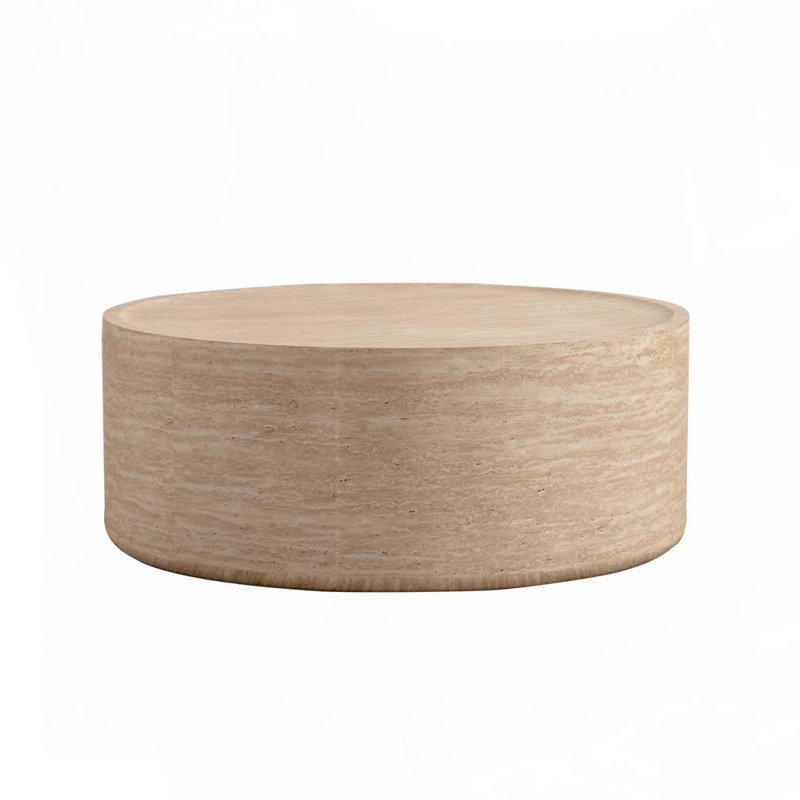 Round Coffee Table, 12.01" H x 39.37" L x 39.37" W