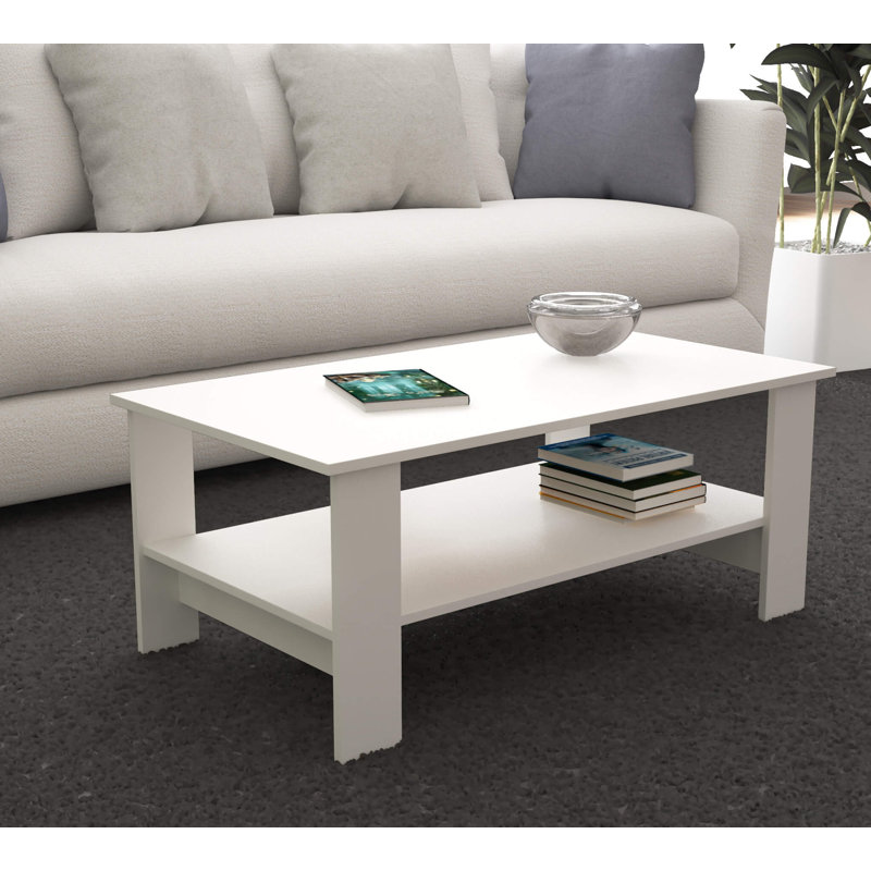 Kellow Coffee Table with Storage, White