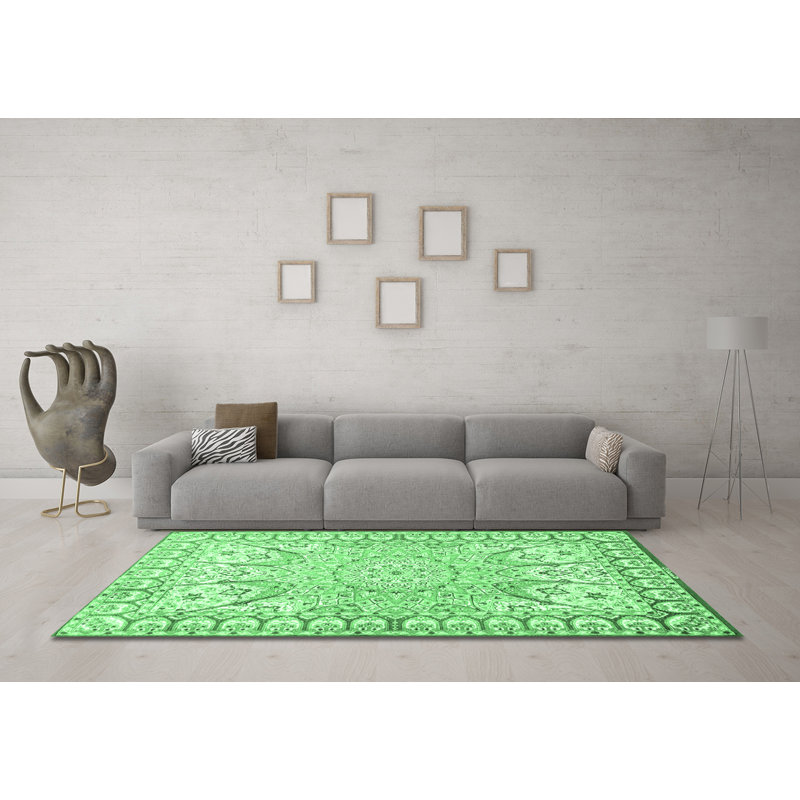 Washable Oriental Indoor Rug, Square 5'