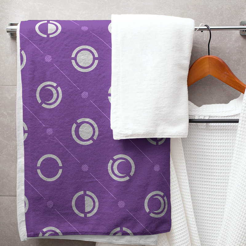 Serviette de bain Classic, Mauve foncé / gris