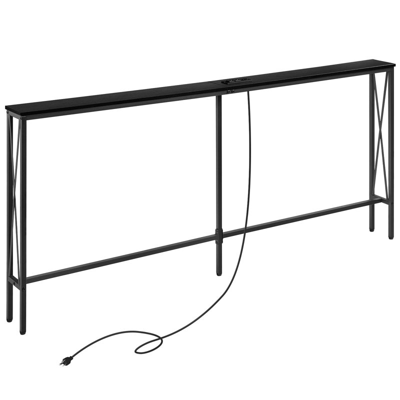 Console Table - Space-Saving Sofa Table With Built-In Outlets & USB Ports, 5.9"D X 70.9"W X 31.5"H, Ideal For Living Room