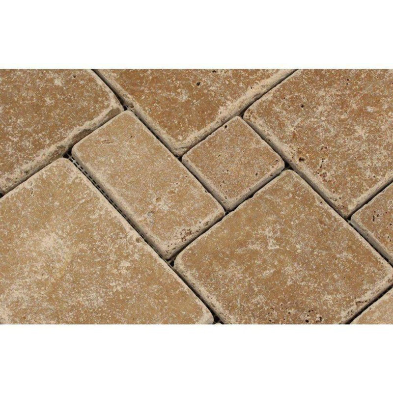0.38" x 12" Travertine Mosaic Wall & Floor Tile