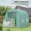 Polytunnel 395*195*190 cm Galvanised Steel 1 Piece Walk-in Greenhouse Green with UV-resistant PE Cover-134738946-134738947