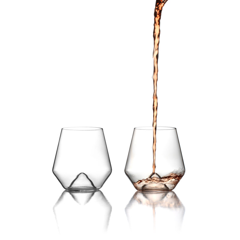 Ensemble de 2 verres à vin sans pied en cristal sans plomb Monti